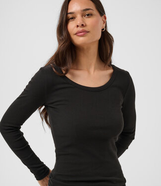 KAFFE T-Shirt CARNA LONG SLEEVE KAFFE BLACK