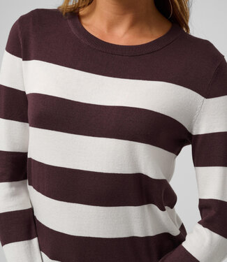KAFFE Pull LIZZA STRIPE LONG SLEEVE KAFFE FUDGE CHALK