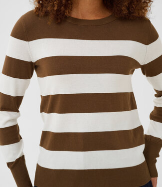 KAFFE Pull LIZZA STRIPE LONG SLEEVE KAFFE CARAFE CHALK