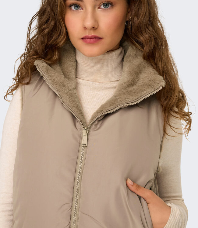 ONLY Bodywarmer DANA TEDDY ONLY SILVER MINK