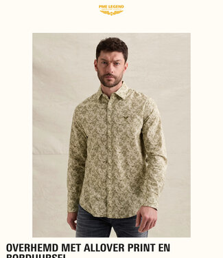 PME LEGEND Hemd PRINT ON POPLIN PME LEGEND BONE WHITE