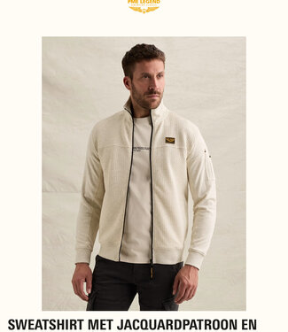 PME LEGEND Jas JAQUARD FRENCH TERRY PME LEGEND BONE WHITE MELANGE