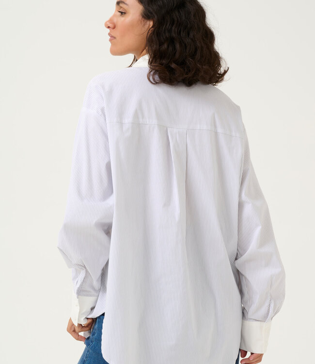KAFFE Hemd SUSSANNA KAFFE WHITE/GREY STRIPE