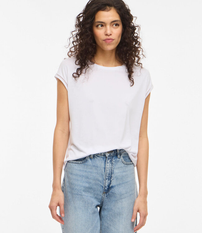 VILA T-Shirt  MODALA O-NECK VILA OPTICAL SNOW