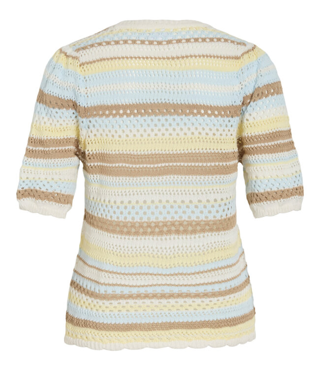 VILA Pull MINA STRIPE VILA PASTEL YELLOW