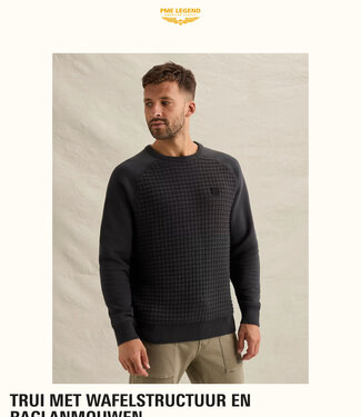 PME LEGEND Pull WAFELSTRUCTUUR EN RAGLANMOUW PME LEGEND BELUGA