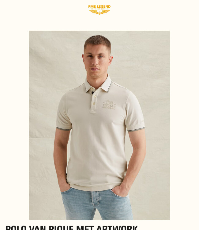 PME LEGEND Polo PIQUE MET ARTWORK PME LEGEND EGRET