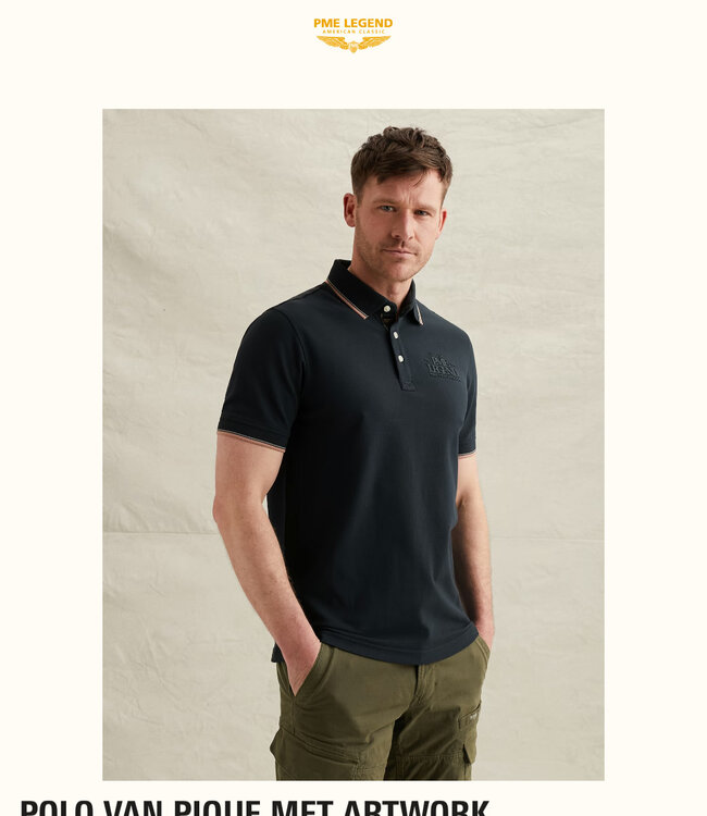 PME LEGEND Polo PIQUE MET ARTWORK PME LEGEND CARBON