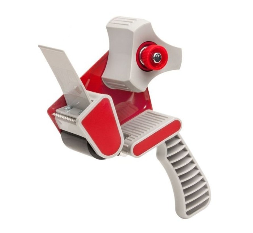 Tape dispenser 50 mm - Kunststof grijs/rode dispenser - Budget