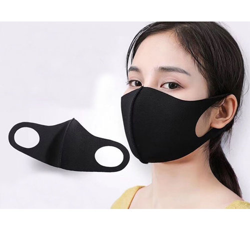 Specipack Mondmasker Wasbaar Zwart - 5 stuks - Herbruikbaar - 1000x wasbaar - Neopreen materiaal