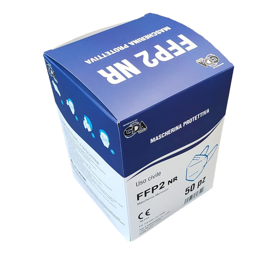 FFP2 mondmaskers - Doos 50 stuks - 5-laags - CE-2163 - EN 149:2001+A1:2009 - Per stuk verpakt en gesealed