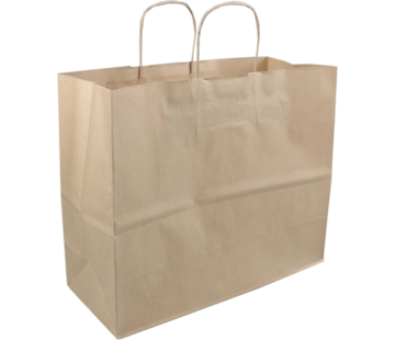 Specipack Papieren draagtas - kraft papier - bruin - 45 x 17 x 33 cm - 100 stuks