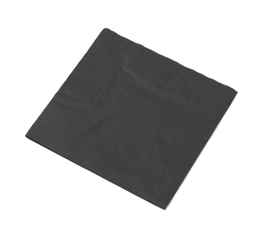 Servet cellulose - 2-laags - 25x25cm - zwart - 24x50 stuks