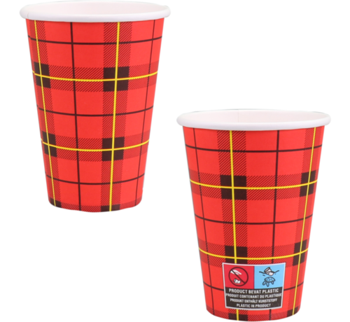 Specipack Koffiebeker karton - Schotse Ruit / Scotty - 180ml - Doos met 2.500 stuks