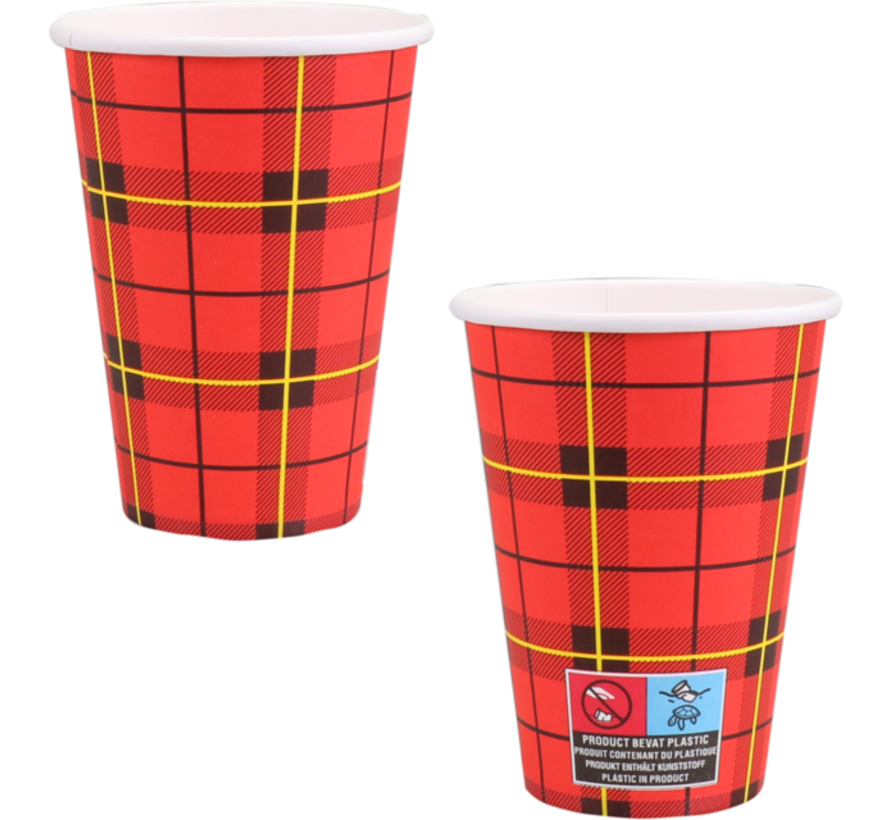 Koffiebeker karton - Schotse Ruit / Scotty - 180ml - Doos met 2.500 stuks