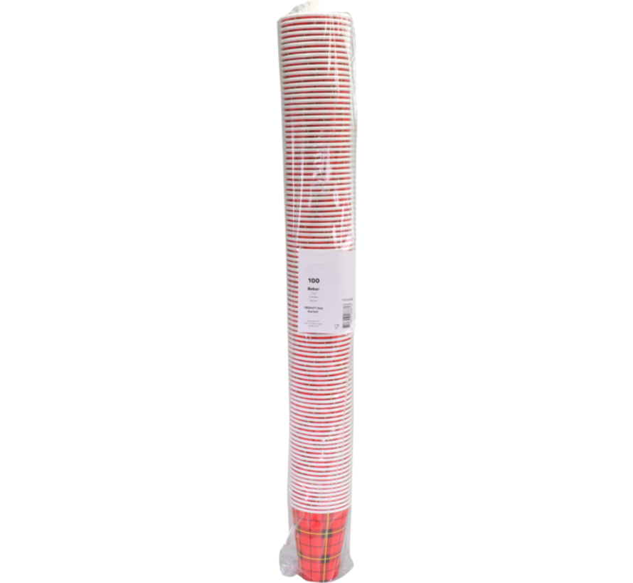 Koffiebeker karton - Schotse Ruit / Scotty - 180ml - Doos met 2.500 stuks