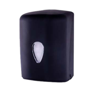 Handdoekroldispenser midi 100% recycled - zwart kunststof - soft touch - max 23 cm diameter