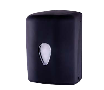 Specipack Handdoekroldispenser midi 100% recycled - zwart kunststof - soft touch - max 23 cm diameter