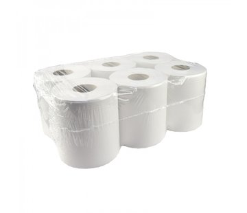 Handdoekrol Midi Centerfeed recycled tissue - 1 laags -  19 cm - 6 x 300 meter in folie