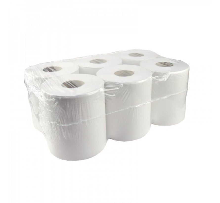 Handdoekrol Midi Centerfeed recycled tissue - 1 laags -  19 cm - 6 x 300 meter in folie