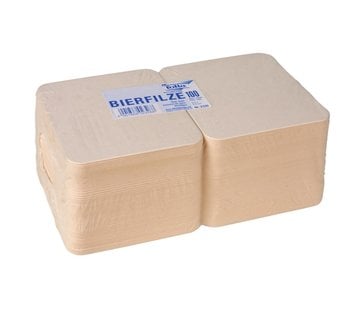 Specipack Bierviltjes blanco vierkant - Pak met 100 stuks - 9,3 x 9,3 cm