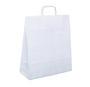 Specipack Papieren tasjes - 32 x 17 x 39 cm - Gedraaid koord of Platte Handgreep - Doos met 250 stuks