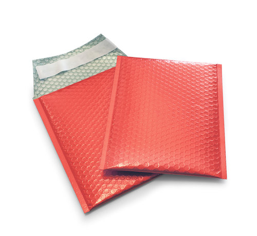 Specipack Rood luchtkussen enveloppen metallic mat D 180 x 250 mm A5+ - Doos met 100 stuks