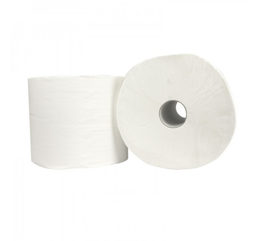 Industriepapier verlijmd 100% cellulose 2 laags - 26,5 cm  x 380 meter - 2 rollen in folie