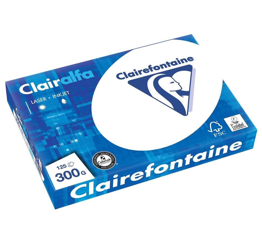 Clairefontaine Clairalfa Presentatiepapier A4 -  300 gram- Pak met 125 vellen