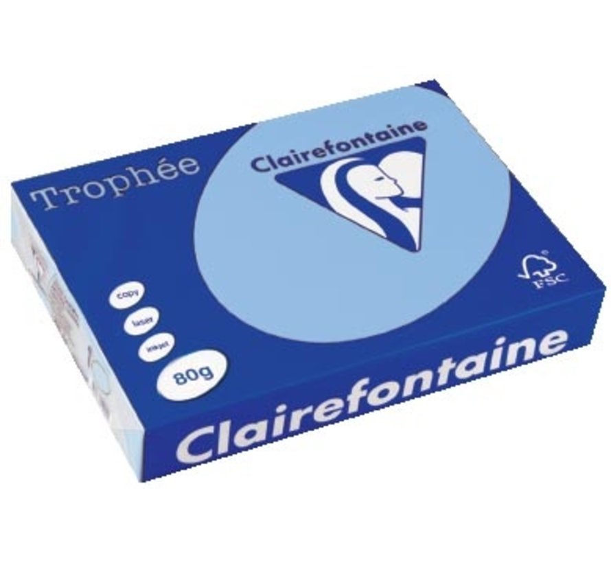 Clairefontaine Trophée  - Gekleurd Papier - A4, - 80 g - 500 vellen - Helblauw