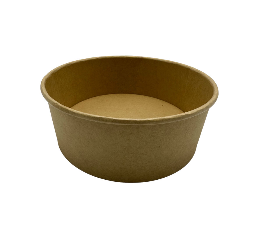 Salad bowl kraft - pokebowl - karton - 1300 ml / 43 oz - doos met 300 stuks