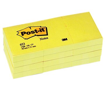 Post-It Post-it® Notes Geel 38x51mm - Compact Memoblok (100 vel)