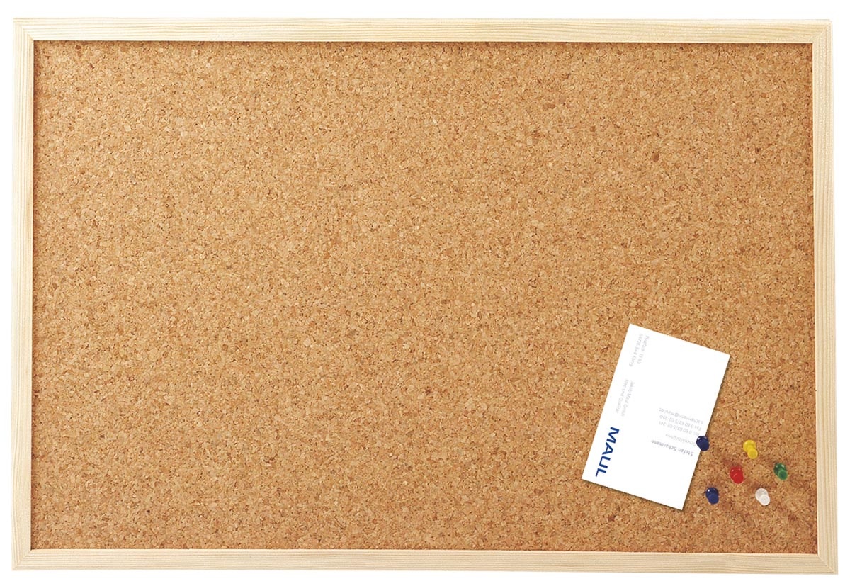 onwettig Maak het zwaar toxiciteit MAUL - prikbord van kurk met houten frame - 60x100cm - VerpakkingenXL