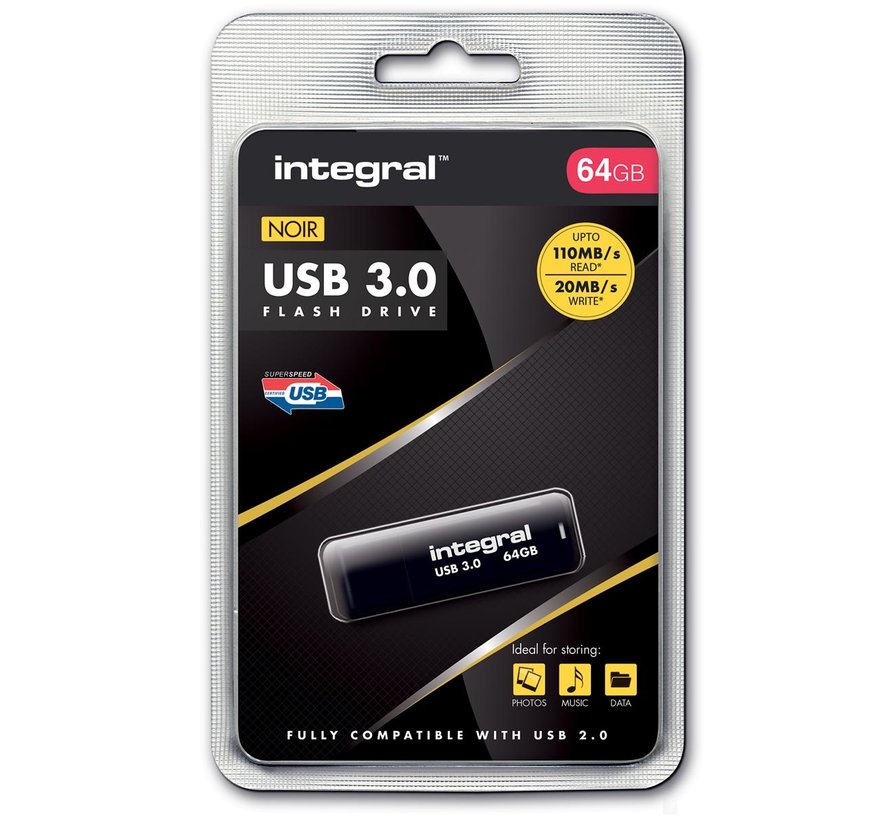 Integral - USB stick 3.0 - 64 GB - zwart