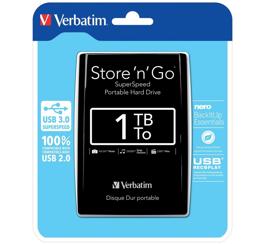 Verbatim - harde schijf - 3.0 Store 'n' Go - 1 TB -zwart