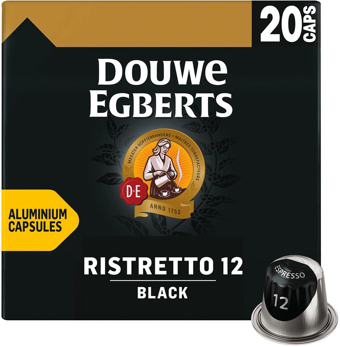 postzegel Kiezen verkenner Douwe Egberts - Ristretto 12 - Espresso Black koffiecapsules -20 stuks -  VerpakkingenXL