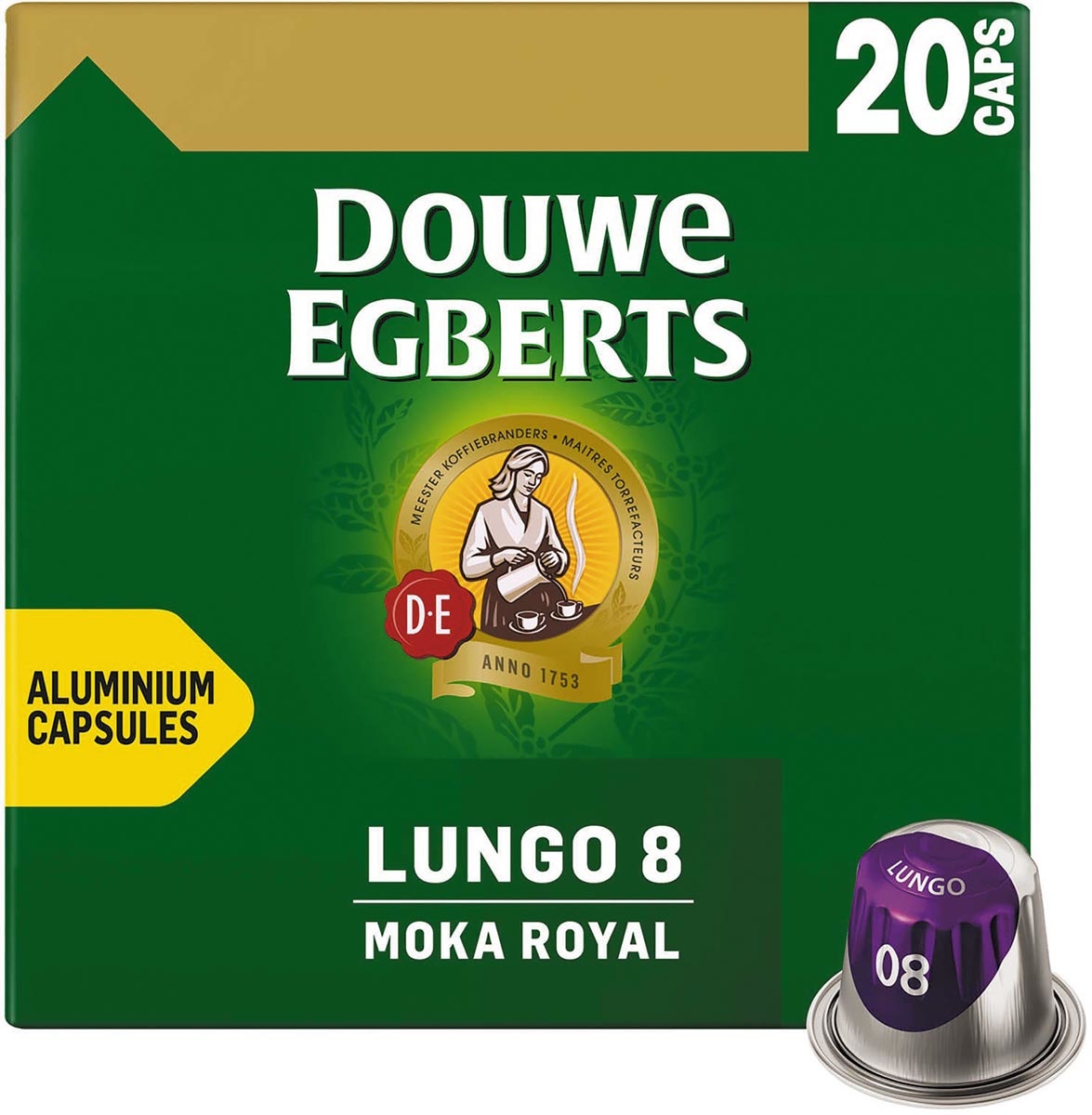 Douwe Egberts Lungo Moka koffiecapsules 20 stuks VerpakkingenXL
