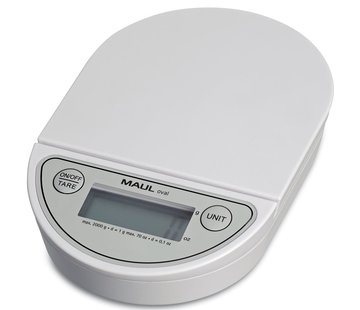 MAUL MAUL - postweegschaal - Oval 2 kg ( /1gr)-  incl. batterij - wit