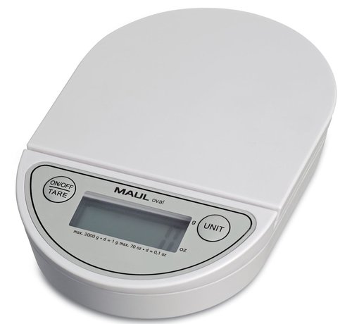 MAUL MAUL - postweegschaal - Oval 2 kg ( /1gr)-  incl. batterij - wit