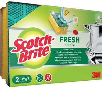 Scotsch Brite Scotch Brite - schuurspons Fresh - met nagelbescherming - pak met 2 stuks