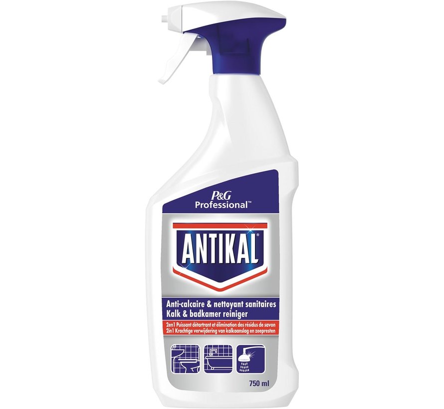 Antikal - kalk en badkamerreiniger - 2in1 - spray van 750 ml