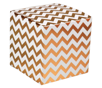 Specipack Geschenkdoos - Chevron - 20x20x20cm - wit/goud - 25 stuks