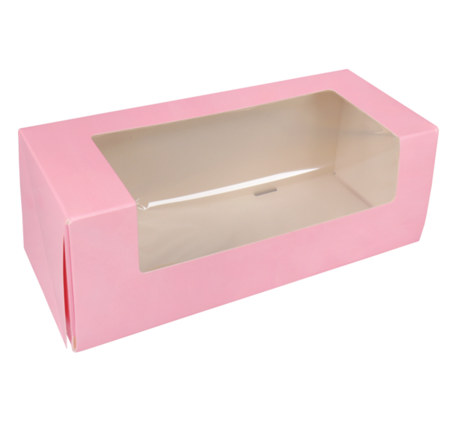 Zijvensterdoos - karton - 25x10x9cm - roze - 100 stuks