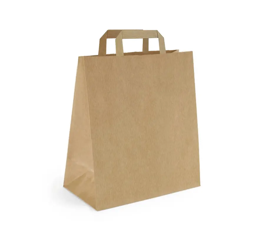 Papieren tasjes - 32 x 12 x 41 cm - Gedraaid koord - 200 stuks