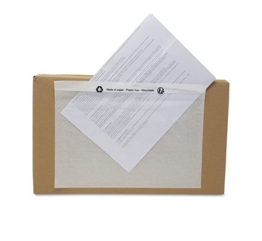 Paklijst enveloppen/ dokulops papier onbedrukt - recyclebaar - C4- 320mm x 250mm - doos met 500 stuks