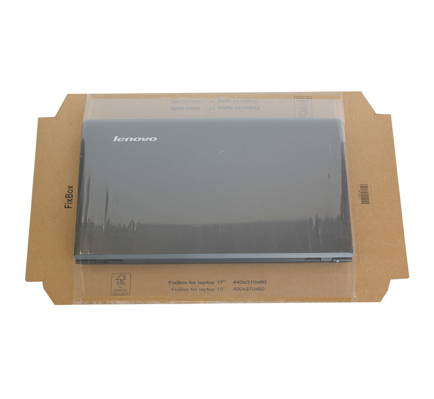 Laptop verzenddoos + inlay/fixeerverpakking - 15inch - 41x31x8.6 cm - 10 stuks