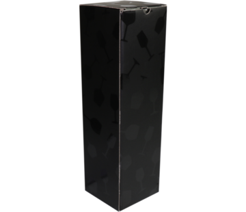 Zwarte Kartonnen Flesdozen 95x95x330mm - Opdruk wijnglazen - Verpakking van 25 dozen