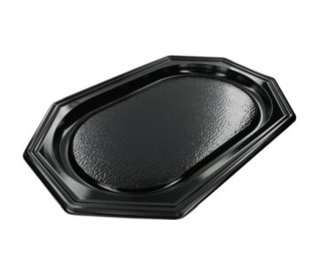 Cateringschaal 8-hoek zwart - 35 cm - Doos 100 stuks