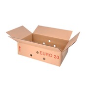 Hele Eurodoos 20 - 60 x 40 x 20 cm - Dubbele golf - Met handgrepen - Voorzien van gaten