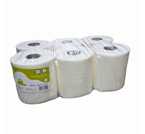 Poetsrol midi - 20 cm x 153 meter - Verpakking met 6 rollen - 2-Laags 100% cellulose